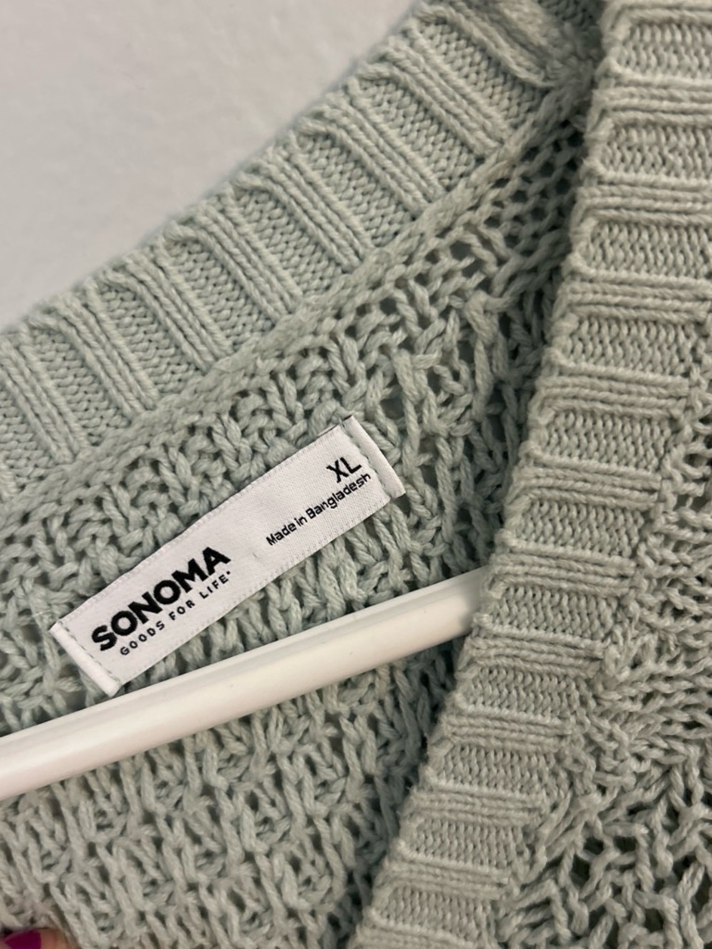 Sonoma Light Sage Knit Crewneck Sweater - Picture 3 of 3